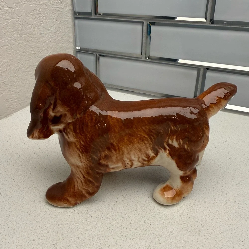 Vintage Dog Figurine Cocker Spaniel Mid-Century Ceramic